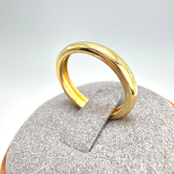VTG Gold Over Sterling Silver 925 Half Round Wedding Band 3mm Ring Size 7 - Picture 3 of 12